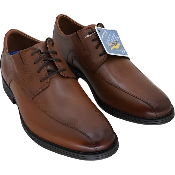 Clarks Men's Dark Tan Leather Oxfords Size 9.5W US EU 42.5 - Picture 4 of 6